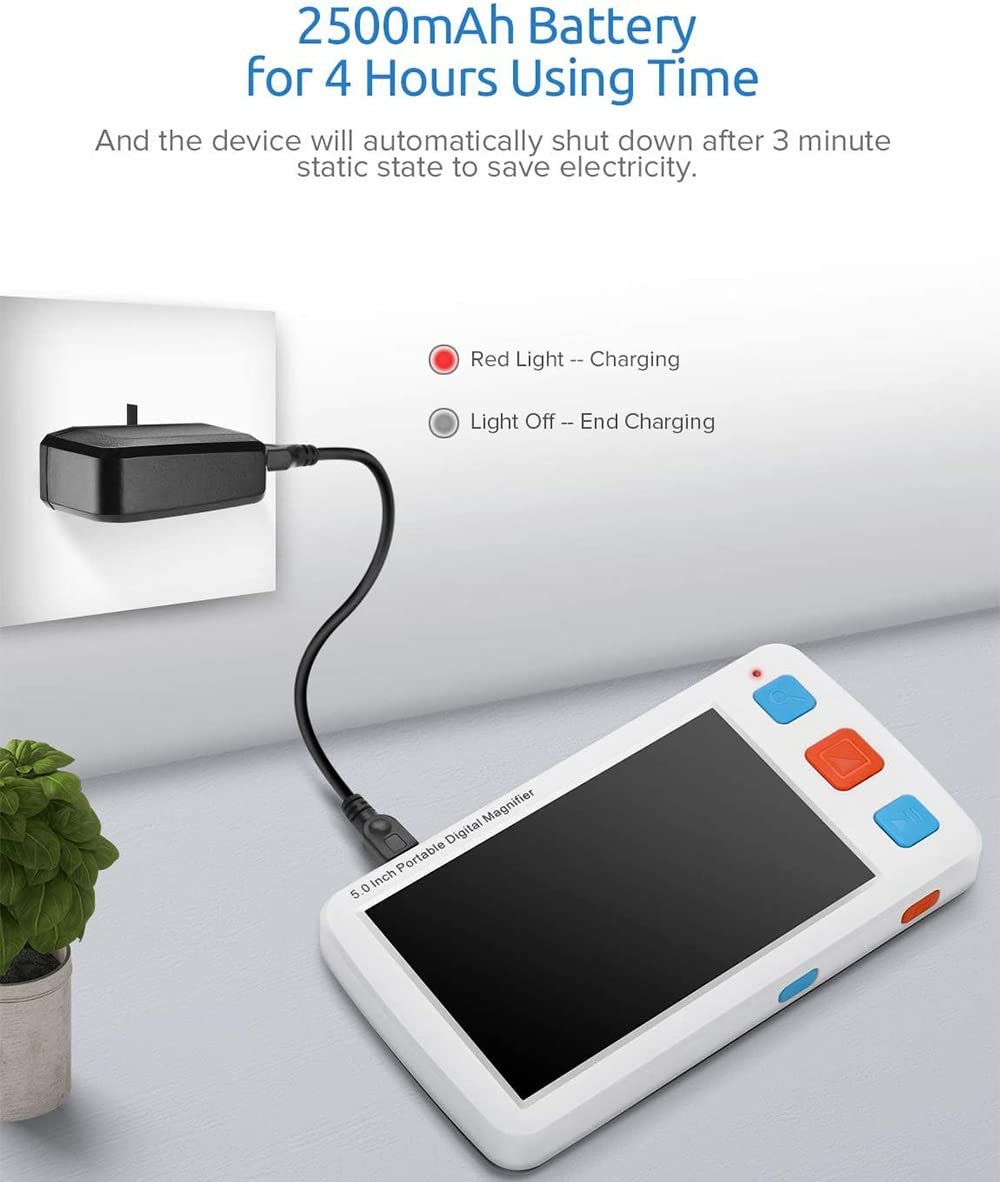 小物 Less than human IN AND OUT-4 1010b 5.0 Inch Digital Magnifier, 4x-32x Zoom, 17 Color Modes, AV